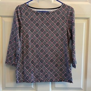 Talbots Red, White, Navy 3/4 Sleeves Top- M